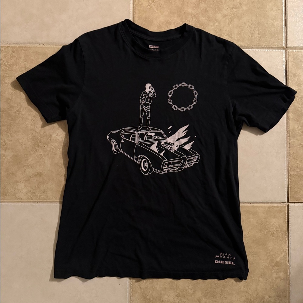 Diesel Artist Tee Sean Morris Graphic T-Shirt Black Limited Edition Mens Unisex